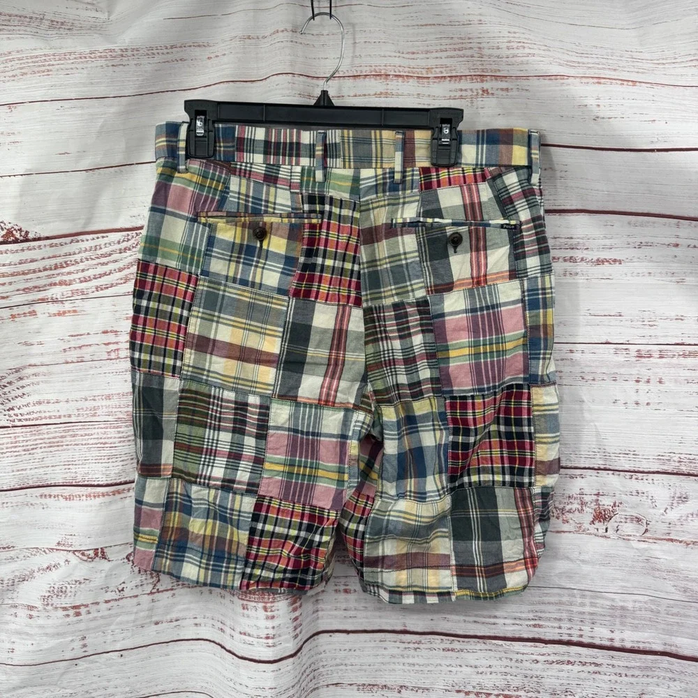 Polo Ralph Lauren Shorts Mens Size 32 Plaid Patchwork Classic Fit Casual Preppy - Picture 5 of 7